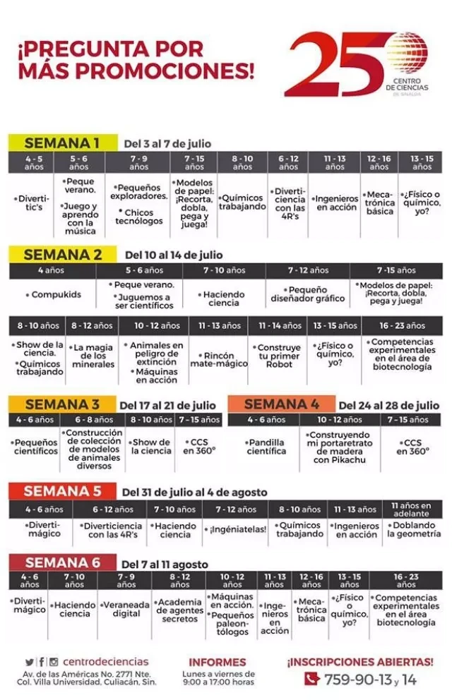 Actividades y cursos de verano en Culiacán