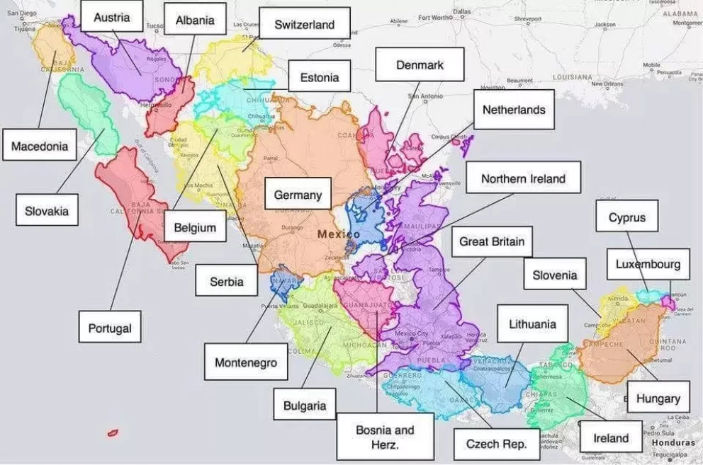 El Esplendor de México, ¿cuántas naciones cabrían en la nuestra?