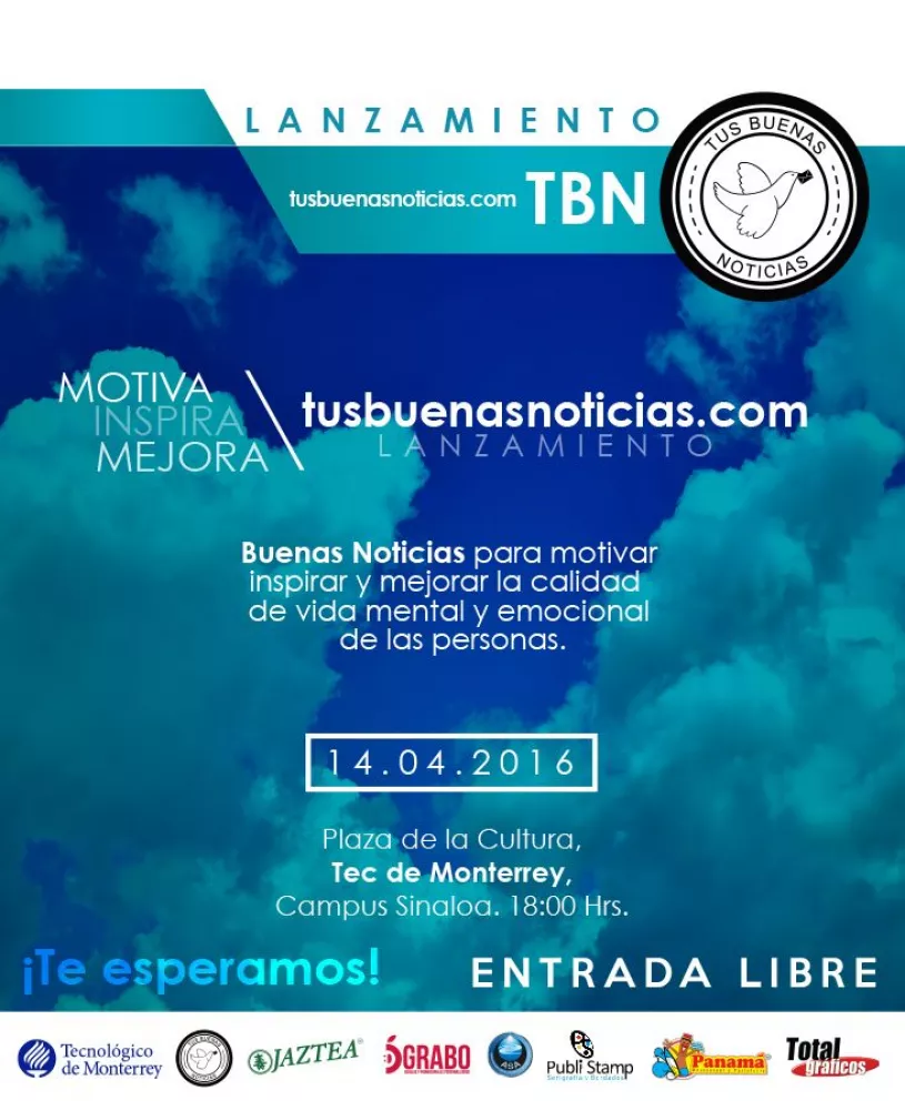 Lanzamiento de TusBuenasNoticias.com ¡entrada LIBRE! 14/abril