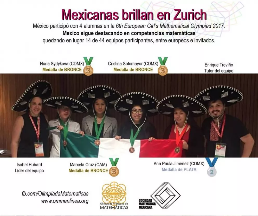 Mexicanas triunfan en European Girls Mathematical Olympiad