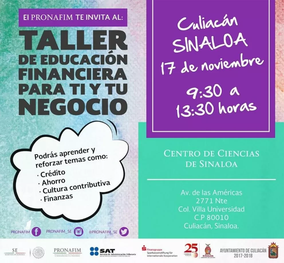 PRONAFIM impartirá taller a microempresarios sinaloenses