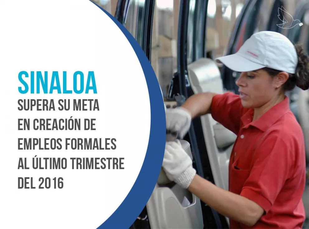 Sinaloa supera meta en creación de empleos al cierre de 2016