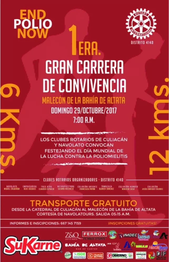 Carrera de convivencia en Altata celebrando fin de la polio