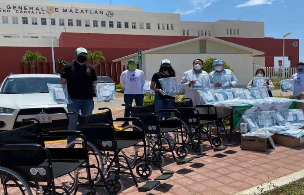 Beneficencia Pública entrega a hospitales de Sinaloa kits de protección ante COVID-19 y sillas de ruedas