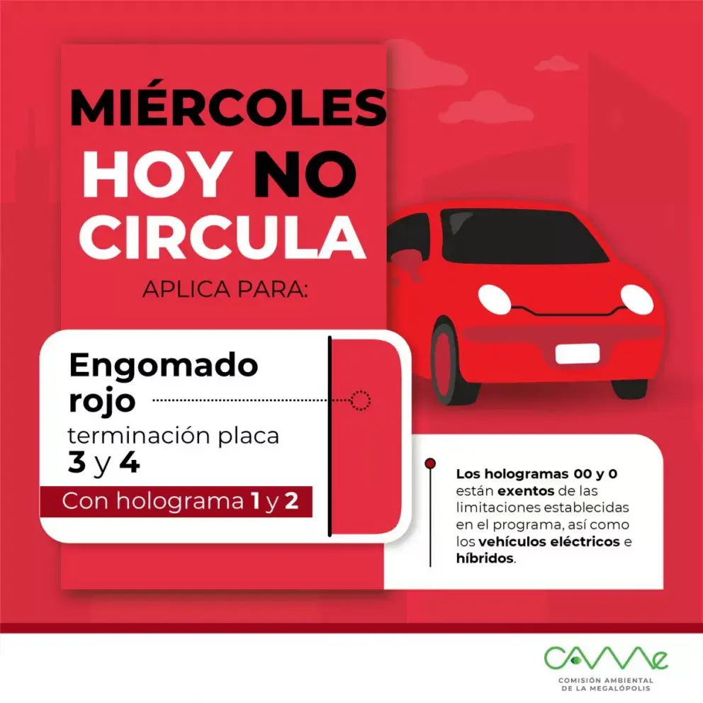 Hoy no circula los días de Semana Santa en la Ciudad de México
