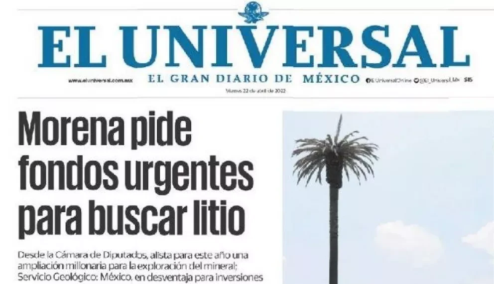 Portadas de los principales diarios nacionales de México