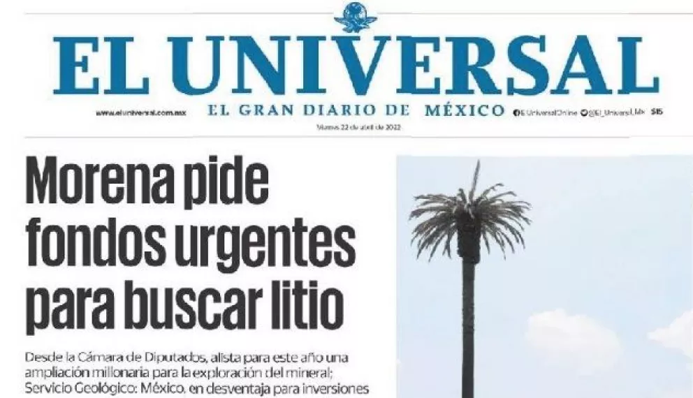 Portadas de los principales diarios nacionales de México
