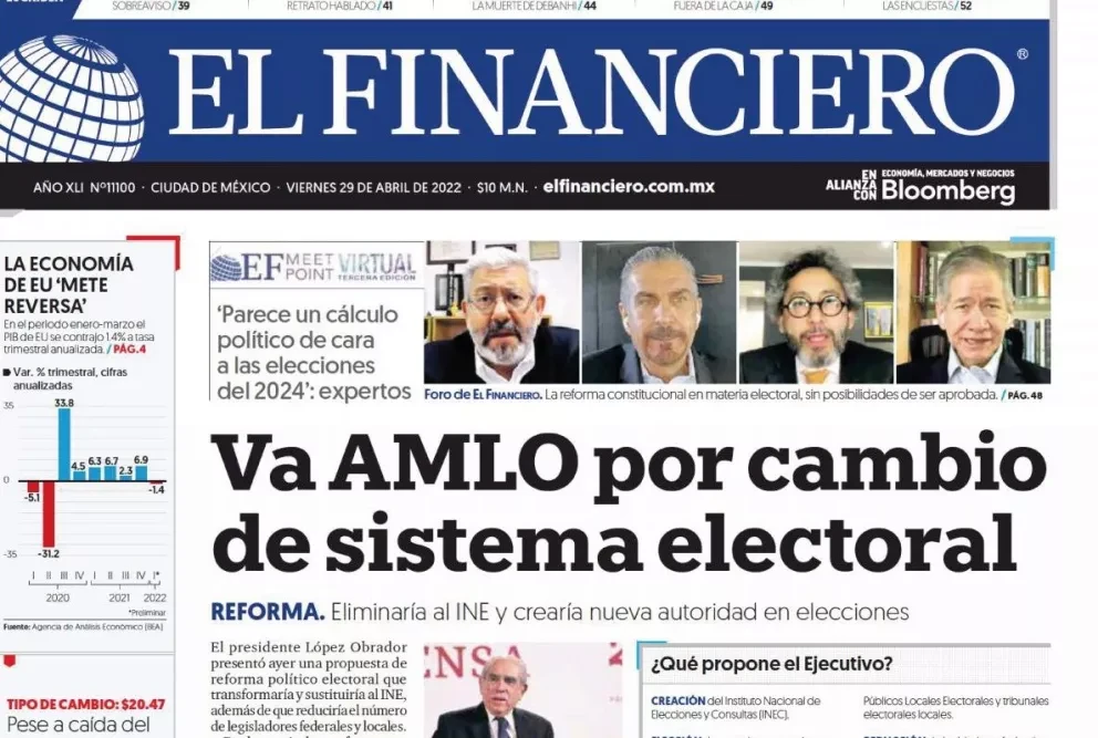 Portadas de periódicos de México.