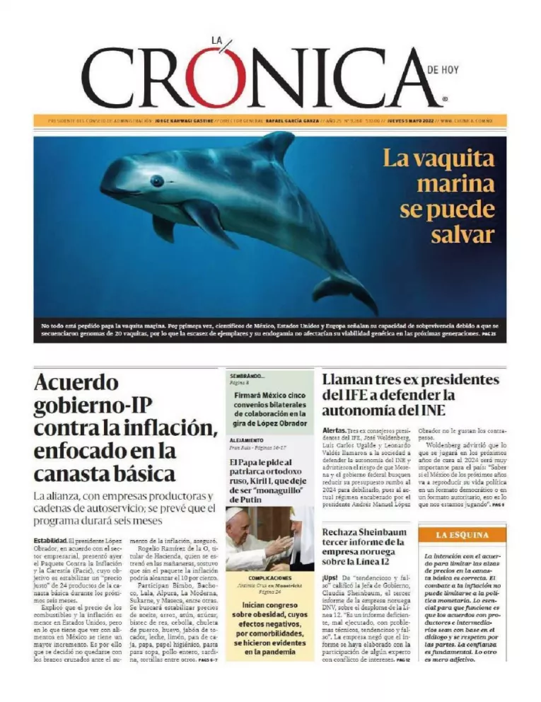 Portadas de los principales diarios nacionales de México