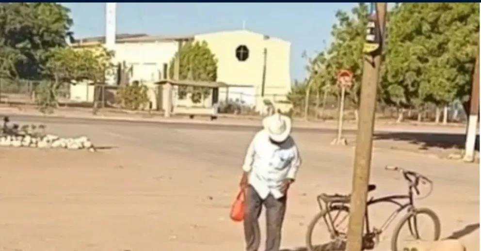 Abuelito cautiva en TikTok al llevarle comida a su nieta todos los días a su trabajo.