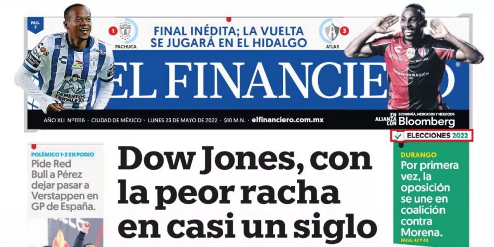 Portadas de los principales diarios nacionales de México
