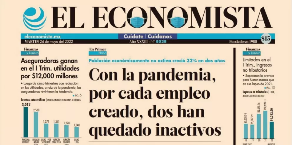 Portadas de los principales diarios nacionales de México