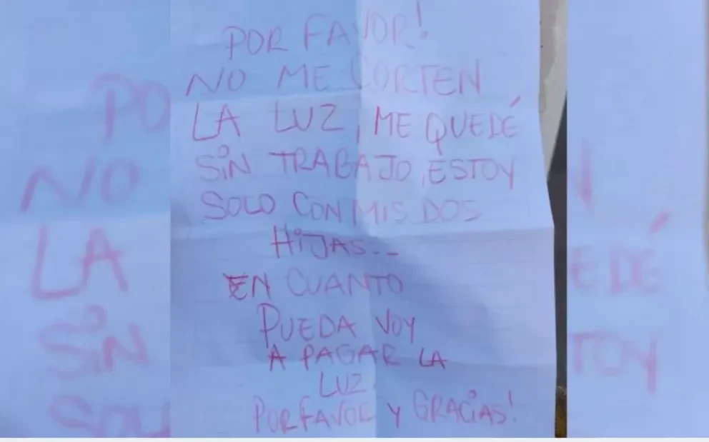 La suplica de un papá: “Por favor, no me corten la luz. Me quedé sin trabajo, estoy solo con mis dos hijas