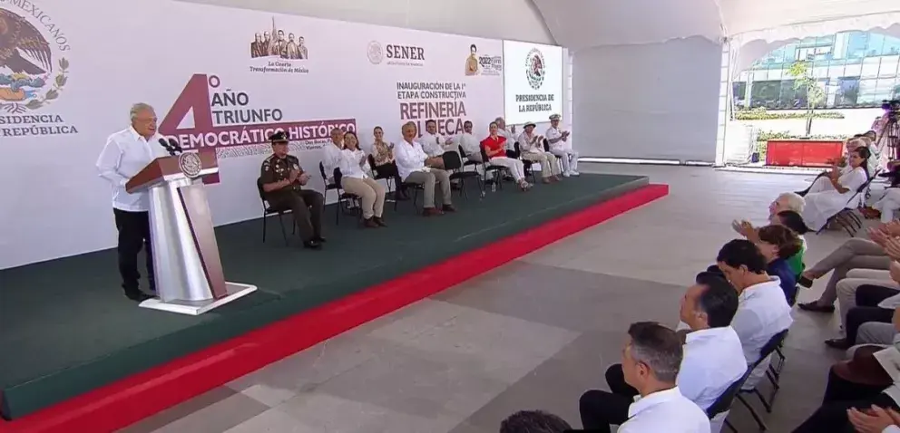 AMLO inaugura Refinería Dos Bocas “Olmeca”: es un sueño convertido en realidad.