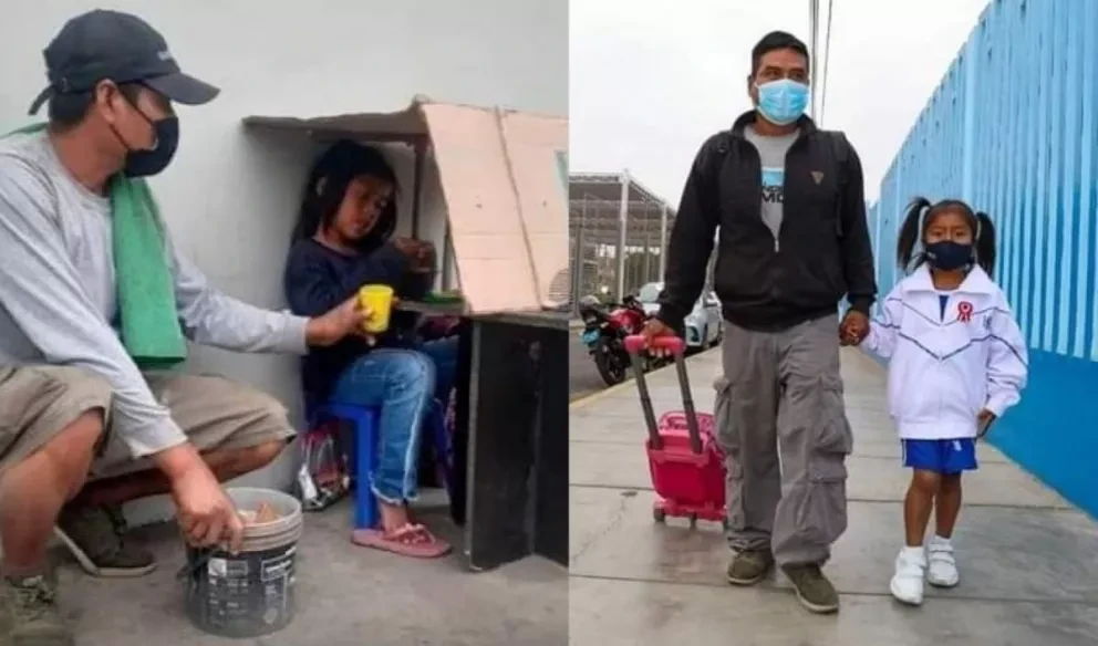 María estudiaba bajo una caja de cartón, redes le cambian la vida y recibe una beca