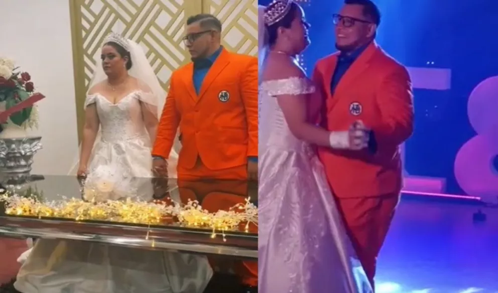 ¿Gokú se casó? Novios hacen fiesta ambientada en Dragon Ball con todo y traje