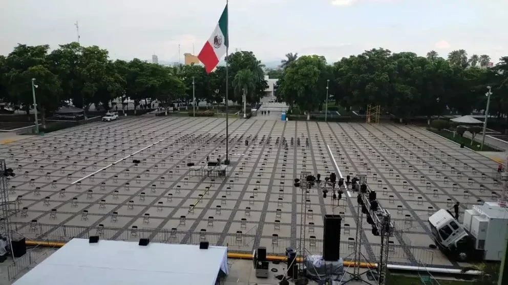 Explanada del Palacio de Gobierno, lugar donde se realiza el Grito de Independencia