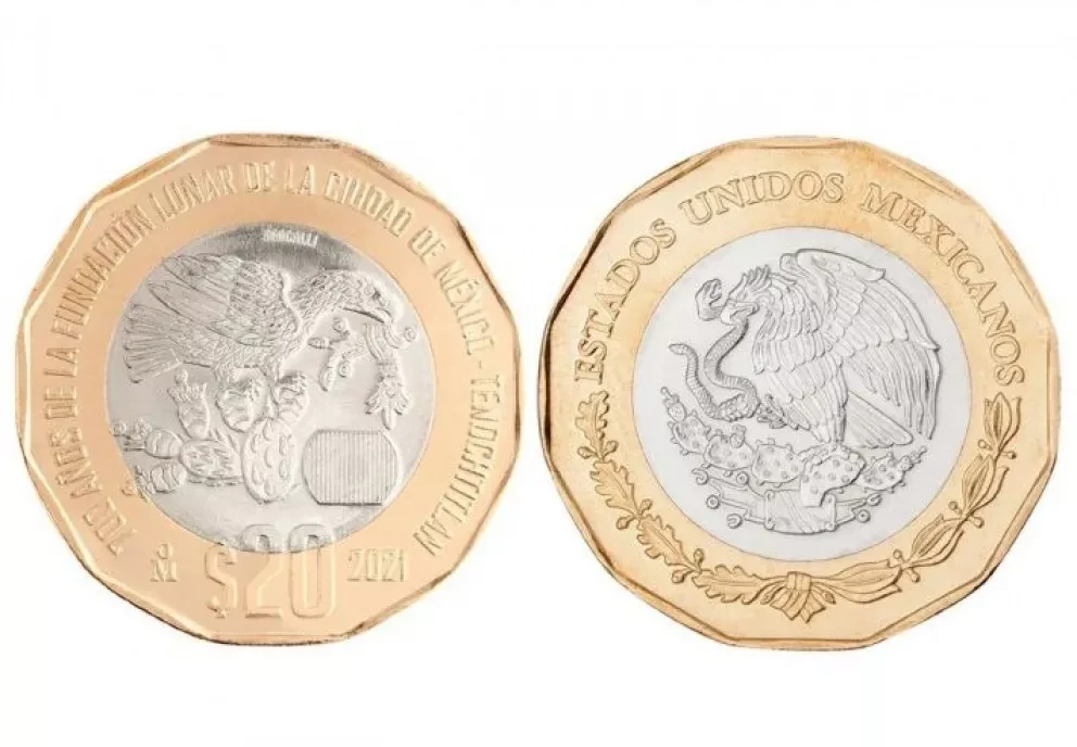 Moneda de 20 pesos conmemorativa de México-Tenochtitlan la compran hasta en 20 mil pesos.