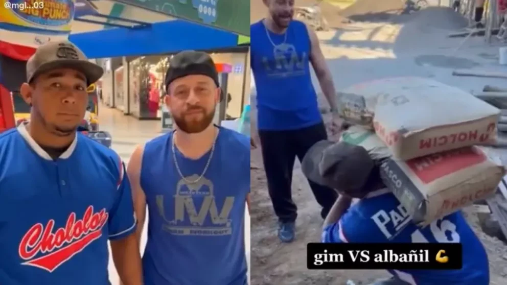 Fuerza de albañil contra joven fitness, tiktoker revela quién es más fuerte