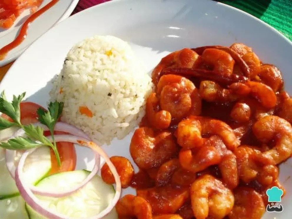 Camarones a la diabla para la hora de comer