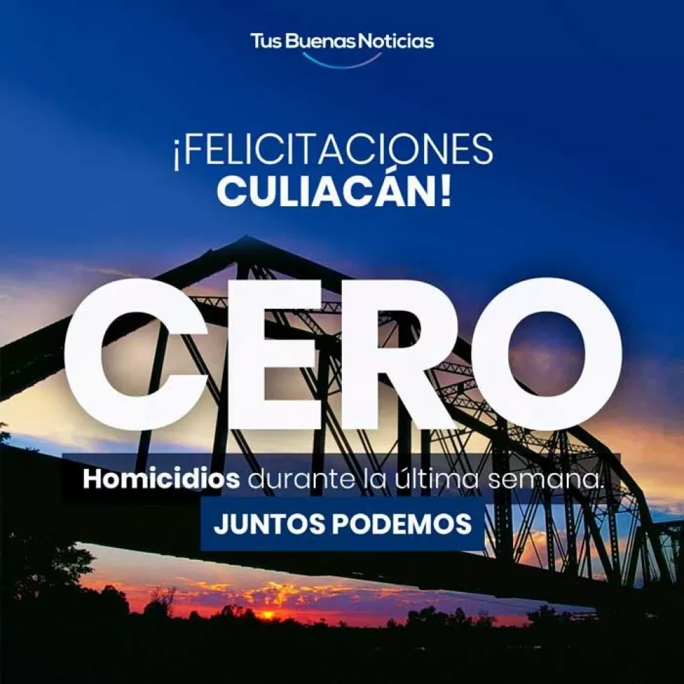 Cero homicidios en Culiacán en lo que va de la semana