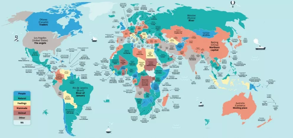 Descubre el significado de 191 ciudades del mundo