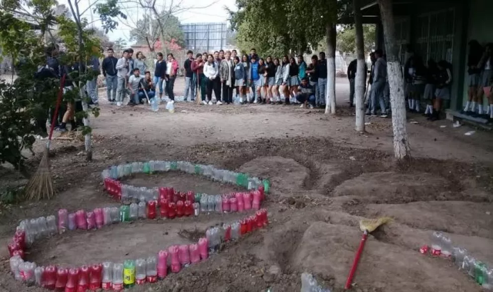 Estudiantes de Cobaes 63 adornan patios con botellas de plástico