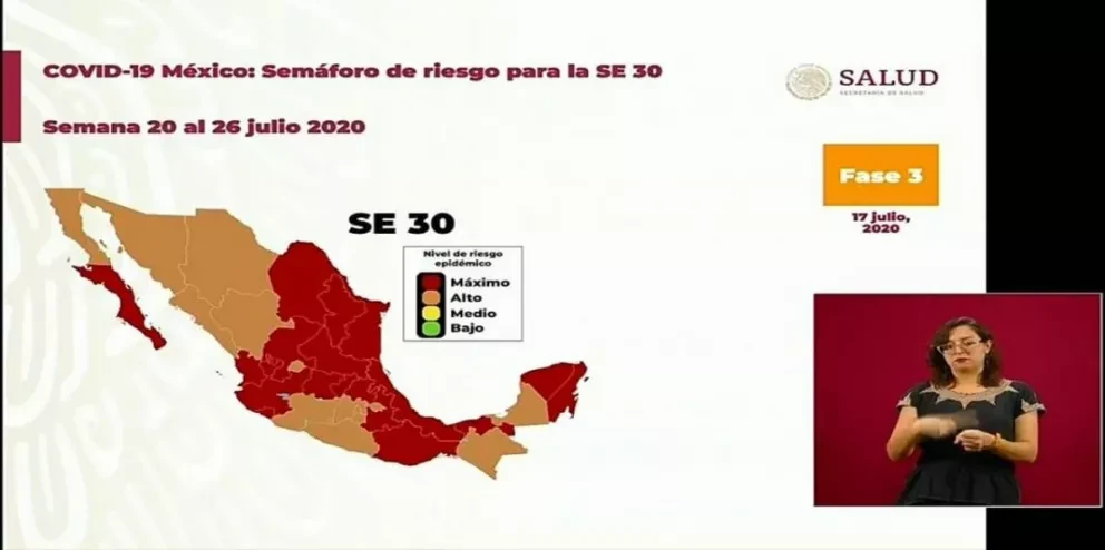 Confirma López-Gatell a Sinaloa en semáforo Naranja