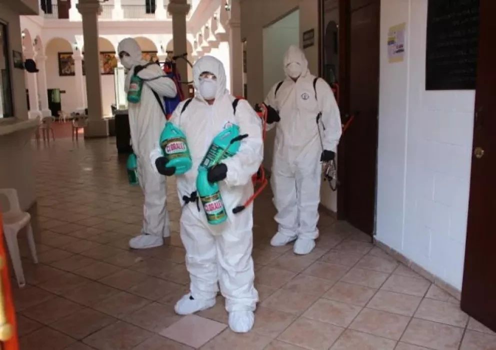 Desinfectan Presidencia de Navolato ante caso positivo de coronavirus