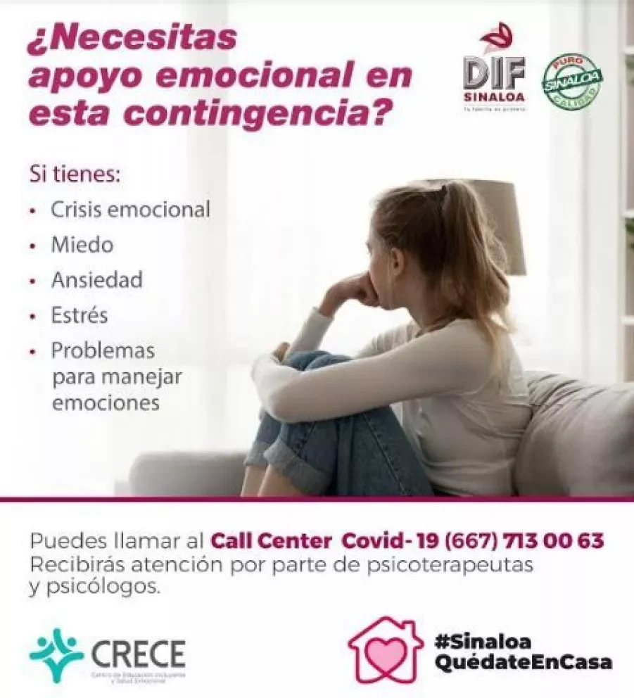 ¿Estrés? Comunícate a la línea telefónica DIF Sinaloa