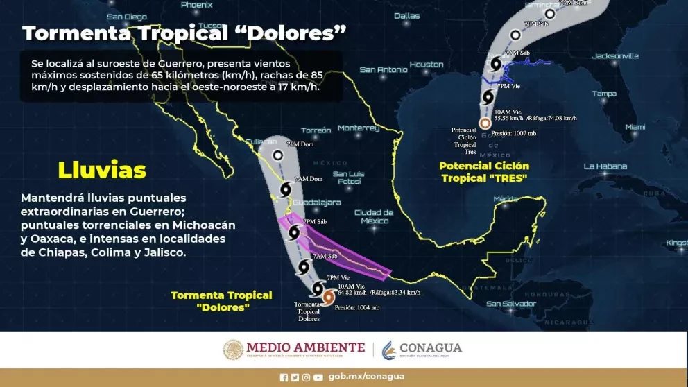 Se forma la tormenta Dolores. Llegaría a Sinaloa este domingo