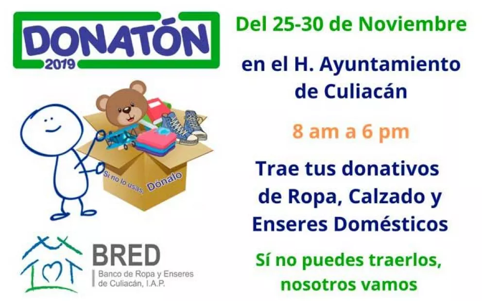 Apoyemos el Donatón 2019 y ayudemos a familias necesitadas en Culiacán