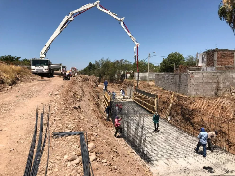 Reportan 70% de avance en Colector pluvial Los Mezcales