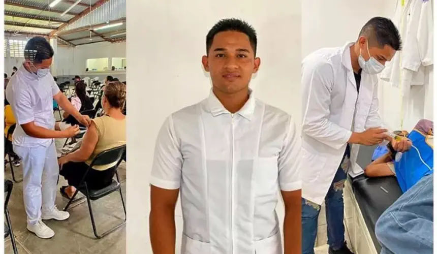 Abraham Benítez futuro enfermero orgulloso de ayudar a su gente en Villa Juárez