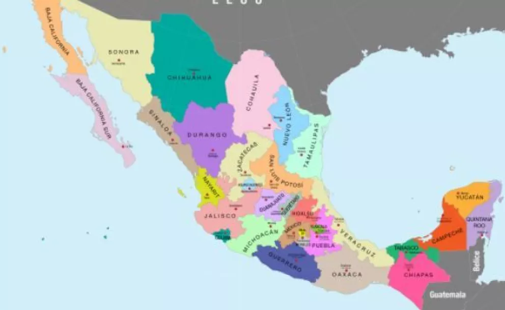 Ubica a los Estados de México según sus rasgos