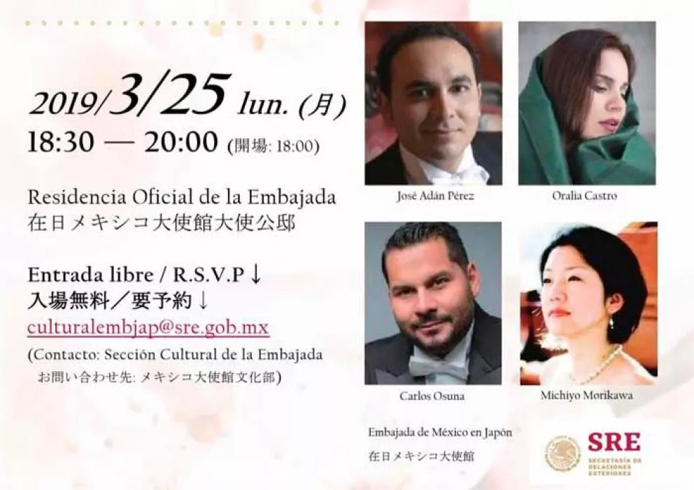 Cantantes de ópera de Sinaloa en temporada de los cerezos en Japón