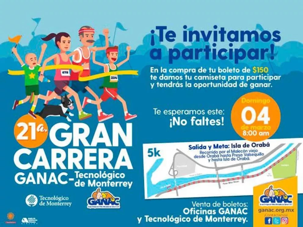 Corre en la Gran Carrera GANAC-Tecnológico de Monterrey