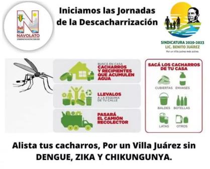 Inician jornadas de descacharrización en Villa Juárez