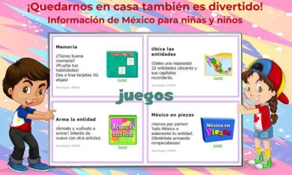Conoce más sobre México con los juegos INEGI