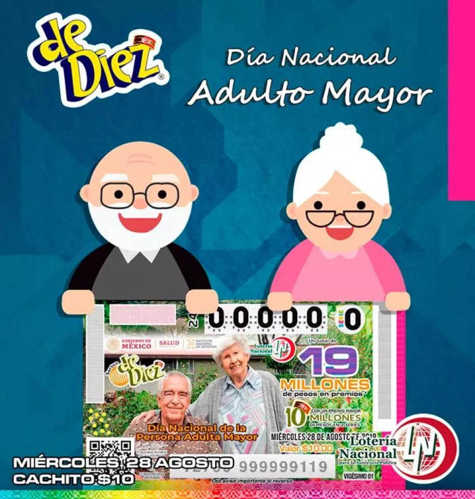 Festeja a tu abuelo con 19 mdp de la Lotería Nacional