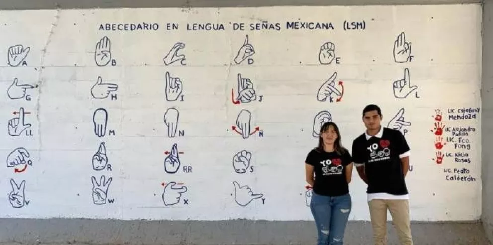 Aprende a hablar en señas con el mural en Culiacán
