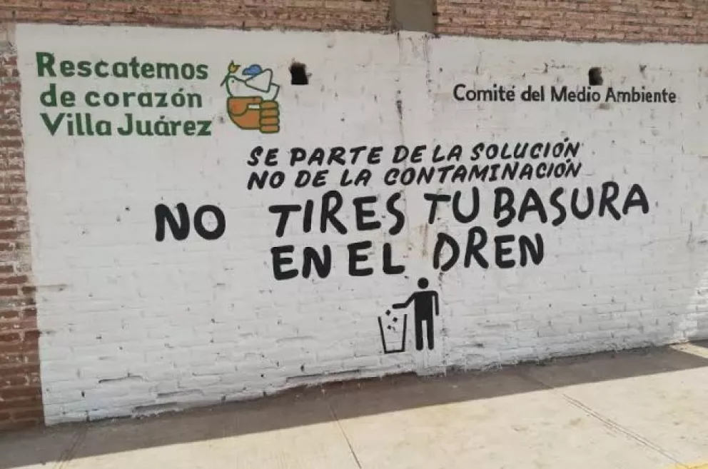 Pintan murales para promover conciencia ambiental en Villa Juárez