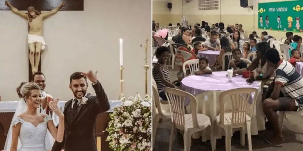 Festejan su matrimonio dando de cenar a 160 personas necesitadas