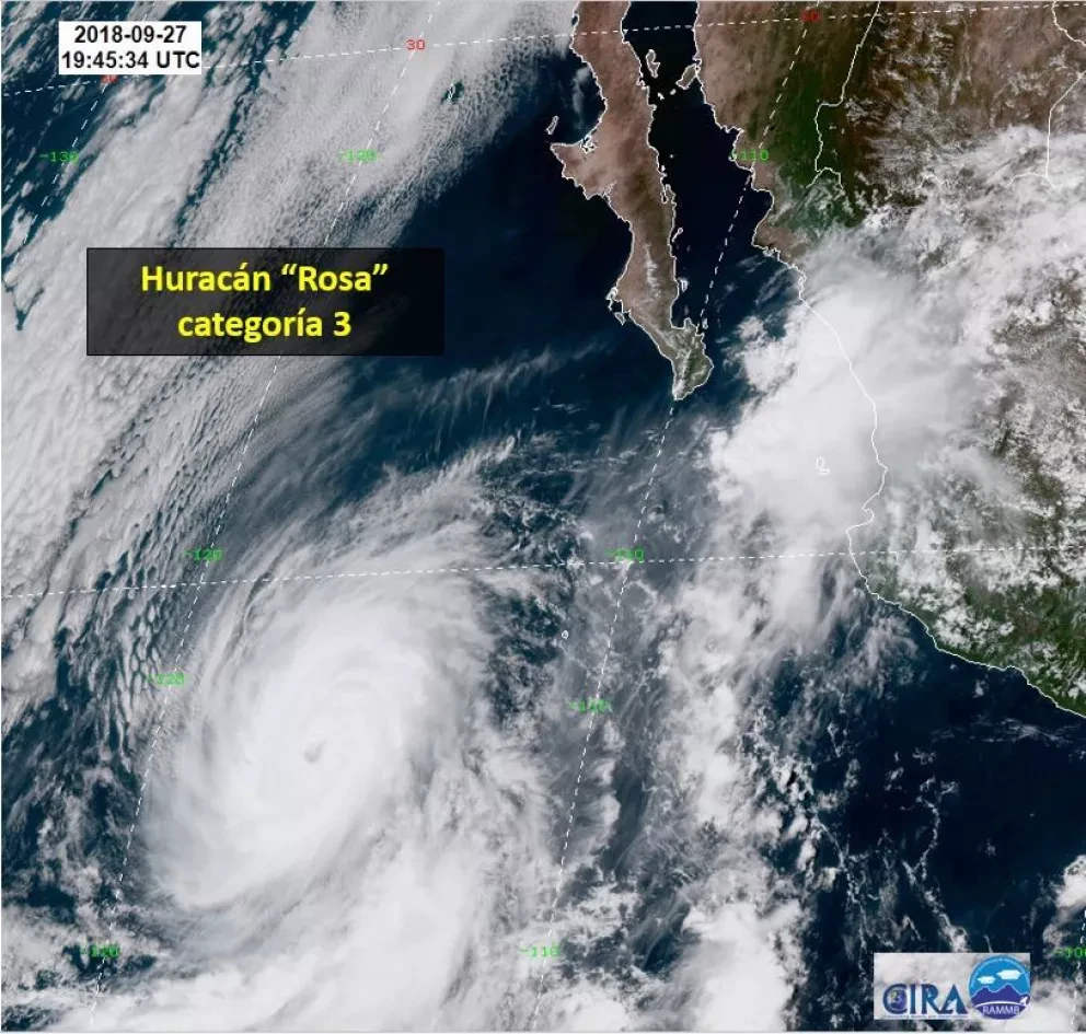 Prepárense para lluvias el Huracán “Rosa” alcanza la categoría 3