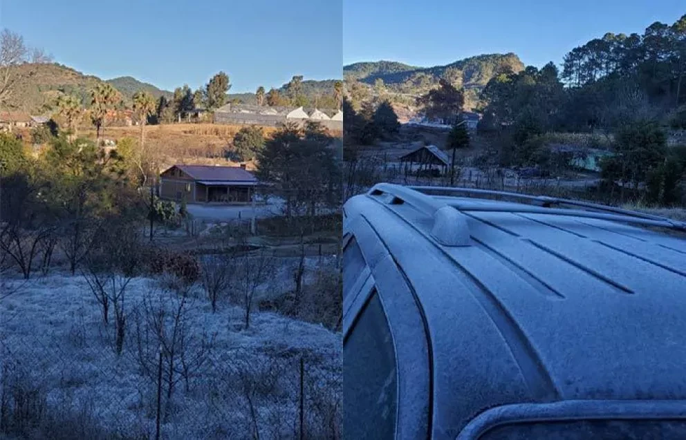 ¡Impresionante! Amanece con Aguanieve en Surutato, Badiraguato