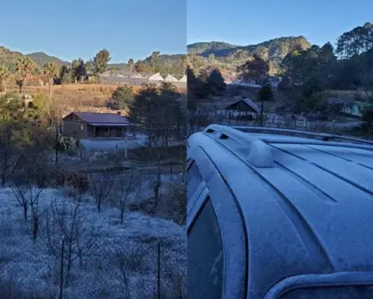 ¡Impresionante! Amanece con Aguanieve en Surutato, Badiraguato