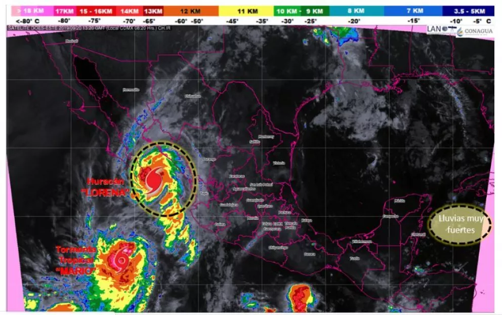 Precaución Alerta Amarilla por huracán “Lorena” ante posibles lluvias torrenciales en Sinaloa