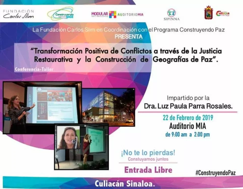 Invitan a conferencia de Justicia Restaurativa y Geografías de Paz