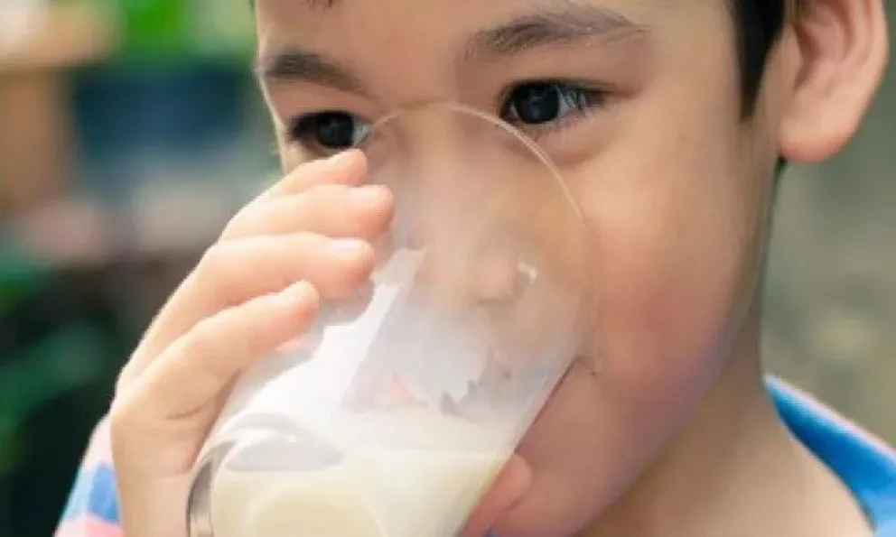 Un gran vaso de leche