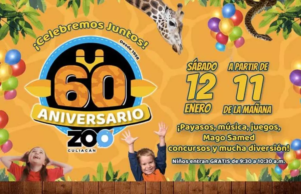 Niños entran gratis al 60 aniversario del Zoológico Culiacán